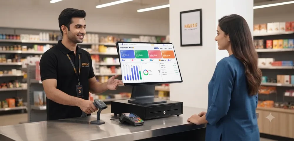 HamZaif POS at a fast counter billing counter